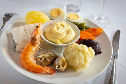 Assiette de fruits de mer du restaurant avec vue Mer Excelsior